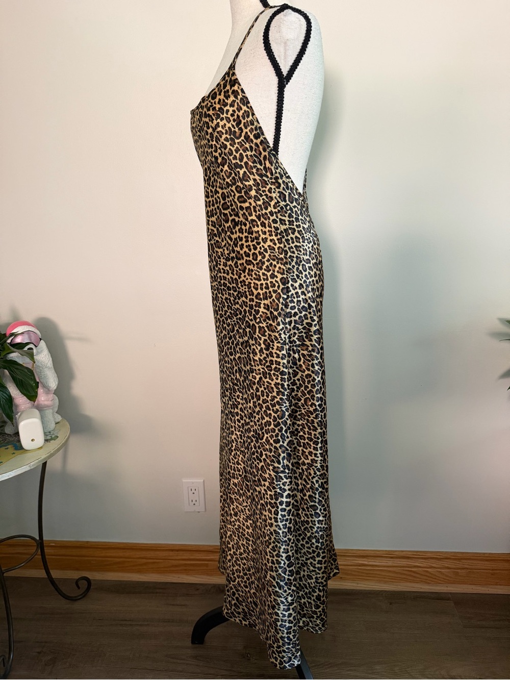Victoria's Secret 1999 Leopard Slip Maxi Dress - Black & Tan - Picture 9 of 12